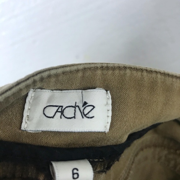 Cache 6 Brown Button Detail Casual Trouser Pants - Picture 2 of 8